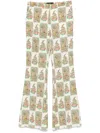 Etro Flared High Waist Full Length Trousers In Fantasia