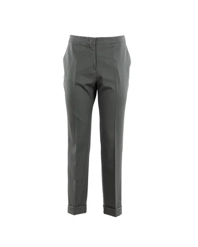 Etro Trousers Green In Gray