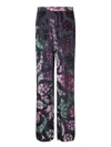 Etro Velvet Paisley Print Trousers In Multi