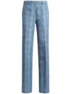 Etro Women Slubbed Check Motif Linen-blend Trousers In Multicolor
