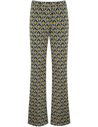 Etro Floral Print High-waisted Pants For Women In S9890