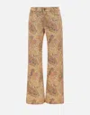 Etro Wide Leg Cotton Trousers With Paisley Pattern In Multicolour