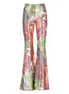 Etro Flared Trousers With Multicoloured Floral Print In Multicolour