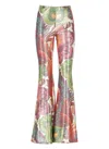 Etro Flared Trousers With Multicoloured Floral Print In Multicolour