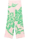 Etro Wide-leg Floral Pants In Viscose And Silk Blend In Pink