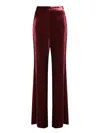 Etro Velvet Palazzo Trousers In Red