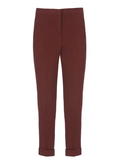 Etro Cady Cigarette Trousers In Red