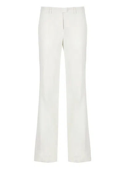 Etro Tailored White Trousers With Flared Hem In Gray