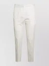 Etro White Stretch Cotton Blend Jacquard Tailored Trousers