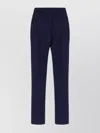 Etro Trousers With Front Crease And Belt Loops In Blue