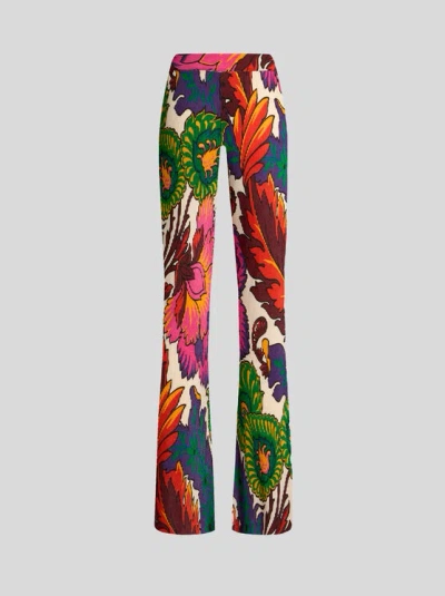 Etro Trousers With Multicoloured Floral Print