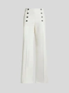 Etro , Trousers With Pegaso Buttons, Woman, White, Size 44 In White