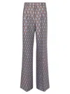 Etro Jacquard Wide-leg Trousers In Var. Multicolor F.do Azzurro