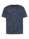 Etro Roma T-shirt Paisley Pattern Round Neck In Blue