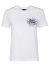 Etro T-shirt Mit Aufgesticktem Pegaso Und Monogramm In White