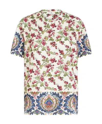 Etro T-shirt With Berry Pattern In Multi