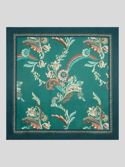 Etro , Tuch Aus Seide Mit Narzissenmotiv, Damen, Grün In Green