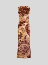 Etro Paisley Velvet And Tulle Jacquard Midi Dress In Beige