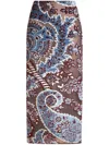 Etro Printed Midi Skirt In Brown