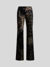 Etro Sheer Printed Velvet Trousers In Black