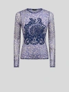 Etro Blue Top With Front Detail Snd Semi-transparent Design In Electric Blue