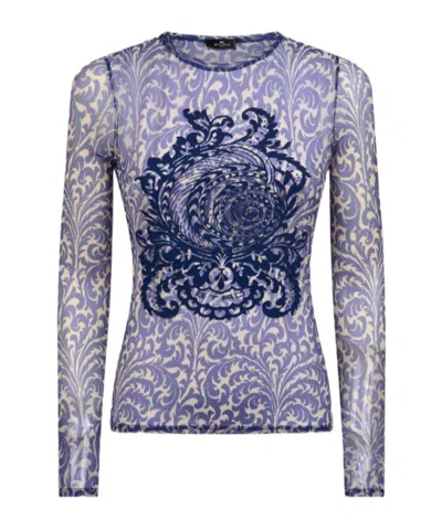 ETRO ETRO SHELL PRINTED TULLE TOP