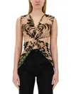 Etro One-shoulder Printed Twist Detail Blouse In Multicolour