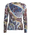 Etro Multicolor Long Sleeve Top With Paisley Motif In Blue