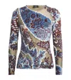 ETRO TULLE-VELVET JACQUARD PAISLEY TOP