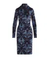 Etro Floral-pattern Mock-neck Midi Dress In Blue