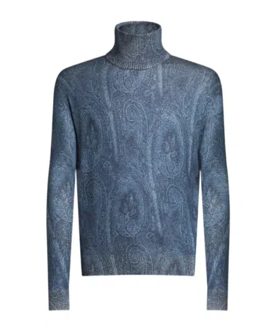 Etro Turtleneck Sweater In Blue