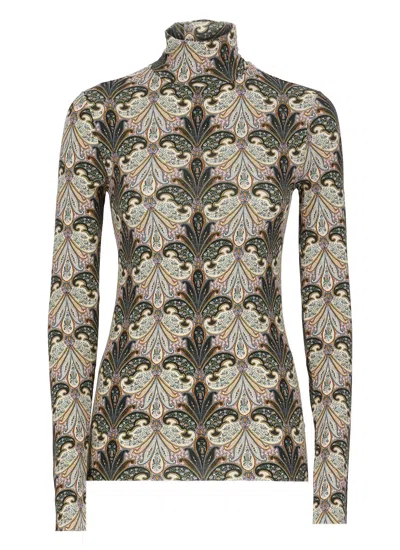 Etro Turtleneck With Paisley Pattern In 001