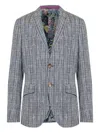 Etro Single-breasted Cotton Blazer In Gray