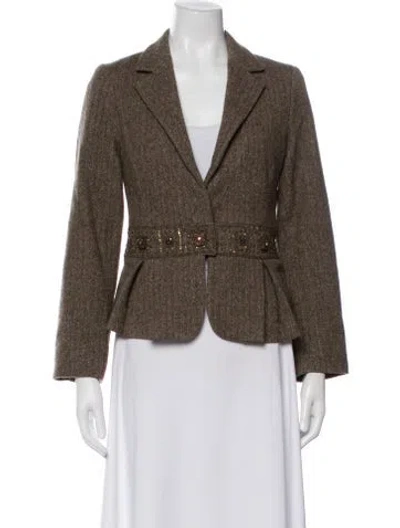Pre-owned Etro Tweed Blazer In Neutral
