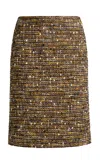 Etro Tweed Midi Skirt In Multi