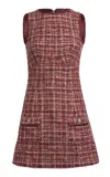 Etro Tweed Mini Dress In Red