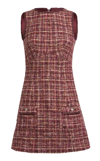 Etro Tweed Mini Dress In Red