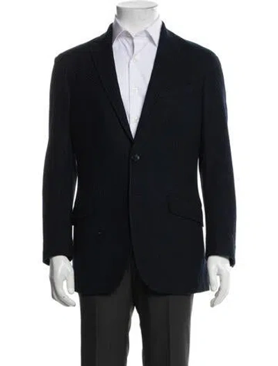 Pre-owned Etro Tweed Pattern Blazer In Blue