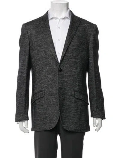 Pre-owned Etro Tweed Pattern Blazer In Green