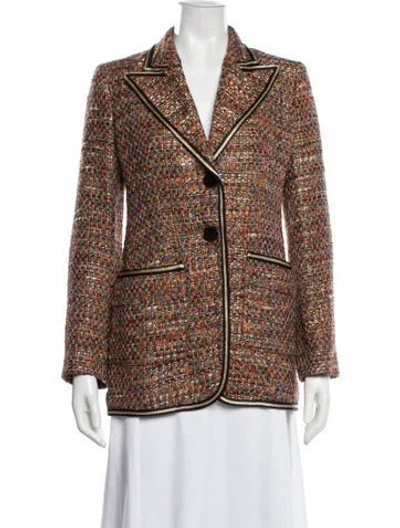 Pre-owned Etro Tweed Pattern Blazer In Multi