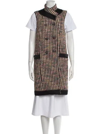 Pre-owned Etro Tweed Pattern Coat In Black