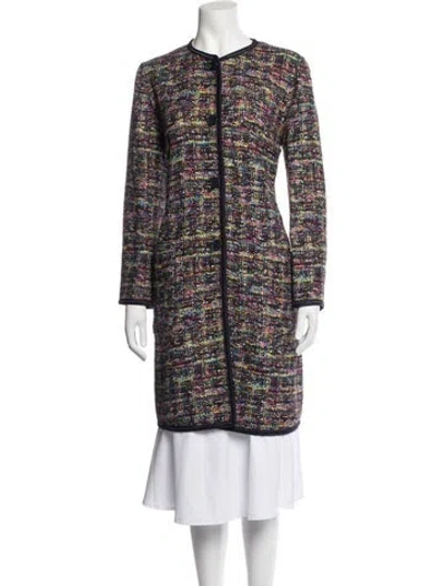 Pre-owned Etro Tweed Pattern Coat In Multicolor