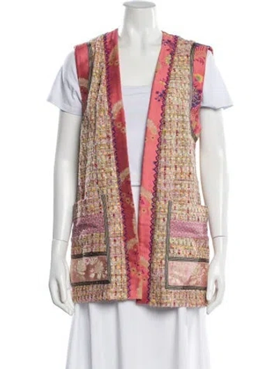 Pre-owned Etro Tweed Pattern Coat In Orange