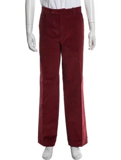 Pre-owned Etro Tweed Pattern Corduroy Pants In Red