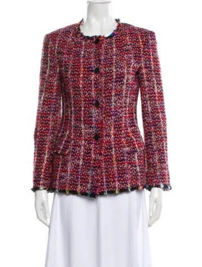 Pre-owned Etro Tweed Pattern Evening Jacket In Multi