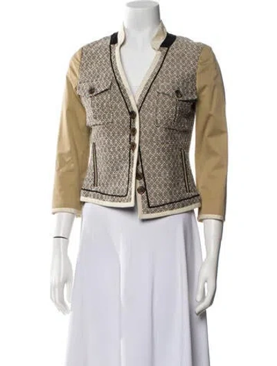 Pre-owned Etro Tweed Pattern Evening Jacket In Neutral