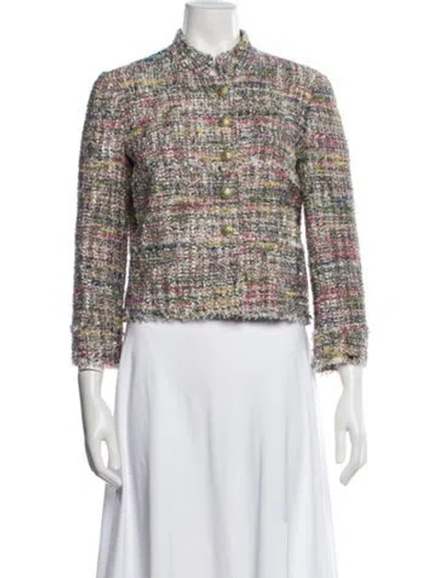 Pre-owned Etro Tweed Pattern Jacket In Neutral