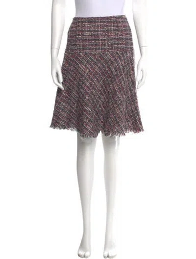Pre-owned Etro Tweed Pattern Knee-length Skirt In Purple