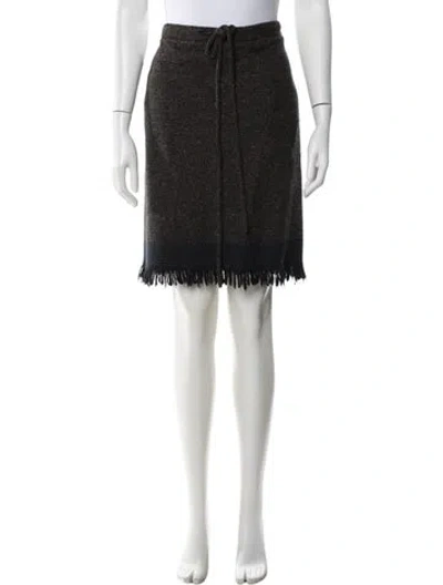 Pre-owned Etro Tweed Pattern Midi Length Skirt In Gray