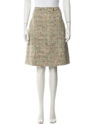 Pre-owned Etro Tweed Pattern Midi Length Skirt In Neutral